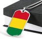 Bolivia Flag Necklace Bolivia Flag Stainless Steel or 18k Gold Dog Tag 24" - Express Your Love Gifts