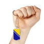 Bosnia And Herzegovina Flag Necklace Bosnia And Herzegovina Flag Stainless Steel or 18k Gold Dog Tag 24" - Express Your Love Gifts
