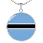 Botswana Flag Necklace Botswana Flag Stainless Steel or 18k Gold 18-22" - Express Your Love Gifts