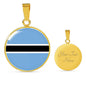 Botswana Flag Necklace Botswana Flag Stainless Steel or 18k Gold 18-22" - Express Your Love Gifts