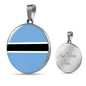 Botswana Flag Necklace Botswana Flag Stainless Steel or 18k Gold 18-22" - Express Your Love Gifts