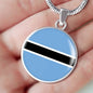 Botswana Flag Necklace Botswana Flag Stainless Steel or 18k Gold 18-22" - Express Your Love Gifts