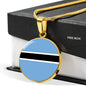 Botswana Flag Necklace Botswana Flag Stainless Steel or 18k Gold 18-22" - Express Your Love Gifts