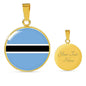 Botswana Flag Necklace Botswana Flag Stainless Steel or 18k Gold 18-22" - Express Your Love Gifts