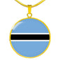 Botswana Flag Necklace Botswana Flag Stainless Steel or 18k Gold 18-22" - Express Your Love Gifts