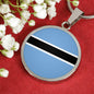 Botswana Flag Necklace Botswana Flag Stainless Steel or 18k Gold 18-22" - Express Your Love Gifts