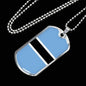 Botswana Flag Necklace Botswana Flag Stainless Steel or 18k Gold Dog Tag 24" - Express Your Love Gifts
