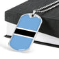 Botswana Flag Necklace Botswana Flag Stainless Steel or 18k Gold Dog Tag 24" - Express Your Love Gifts