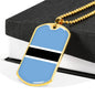 Botswana Flag Necklace Botswana Flag Stainless Steel or 18k Gold Dog Tag 24" - Express Your Love Gifts