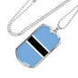 Botswana Flag Necklace Botswana Flag Stainless Steel or 18k Gold Dog Tag 24" - Express Your Love Gifts