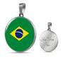 Brazil Flag Necklace Brazil Flag Stainless Steel or 18k Gold 18-22" - Express Your Love Gifts