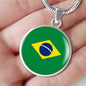Brazil Flag Necklace Brazil Flag Stainless Steel or 18k Gold 18-22" - Express Your Love Gifts