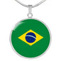 Brazil Flag Necklace Brazil Flag Stainless Steel or 18k Gold 18-22" - Express Your Love Gifts
