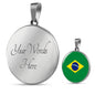 Brazil Flag Necklace Brazil Flag Stainless Steel or 18k Gold 18-22" - Express Your Love Gifts