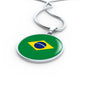Brazil Flag Necklace Brazil Flag Stainless Steel or 18k Gold 18-22" - Express Your Love Gifts