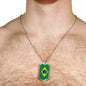 Brazil Flag Necklace Brazilian Flag Stainless Steel or 18k Gold Dog Tag 24" - Express Your Love Gifts