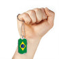 Brazil Flag Necklace Brazilian Flag Stainless Steel or 18k Gold Dog Tag 24" - Express Your Love Gifts
