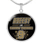 Breesy Like Sunday Morning New orleans Fan Gift Circle Necklace Stainless Steel or 18k Gold 18-22" - Express Your Love Gifts