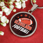 Browns Fan Gift Cleveland Football Circle Necklace Stainless Steel or 18k Gold 18-22"-Express Your Love Gifts