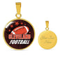 Browns Fan Gift Cleveland Football Circle Necklace Stainless Steel or 18k Gold 18-22"-Express Your Love Gifts