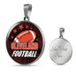 Browns Fan Gift Cleveland Football Circle Necklace Stainless Steel or 18k Gold 18-22"-Express Your Love Gifts