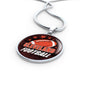 Browns Fan Gift Cleveland Football Circle Necklace Stainless Steel or 18k Gold 18-22"-Express Your Love Gifts