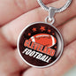 Browns Fan Gift Cleveland Football Circle Necklace Stainless Steel or 18k Gold 18-22"-Express Your Love Gifts