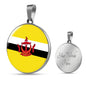 Brunei Flag Necklace Brunei Flag Stainless Steel or 18k Gold 18-22" - Express Your Love Gifts