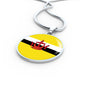 Brunei Flag Necklace Brunei Flag Stainless Steel or 18k Gold 18-22" - Express Your Love Gifts