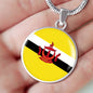 Brunei Flag Necklace Brunei Flag Stainless Steel or 18k Gold 18-22" - Express Your Love Gifts