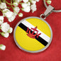 Brunei Flag Necklace Brunei Flag Stainless Steel or 18k Gold 18-22" - Express Your Love Gifts