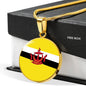 Brunei Flag Necklace Brunei Flag Stainless Steel or 18k Gold 18-22" - Express Your Love Gifts