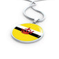 Brunei Flag Necklace Brunei Flag Stainless Steel or 18k Gold 18-22" - Express Your Love Gifts