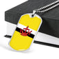 Brunei Flag Necklace Brunei Flag Stainless Steel or 18k Gold Dog Tag 24" - Express Your Love Gifts