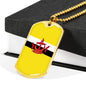 Brunei Flag Necklace Brunei Flag Stainless Steel or 18k Gold Dog Tag 24" - Express Your Love Gifts