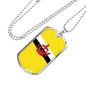 Brunei Flag Necklace Brunei Flag Stainless Steel or 18k Gold Dog Tag 24" - Express Your Love Gifts