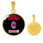 Buffalo Circle Pendant Football Fan Necklace Stainless Steel or 18k Gold 18-22" - Express Your Love Gifts