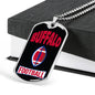 Buffalo Fan Necklace Dog Tag Stainless Steel or 18k Gold 24" Chain - Express Your Love Gifts