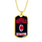 Buffalo Fan Necklace Dog Tag Stainless Steel or 18k Gold 24" Chain - Express Your Love Gifts