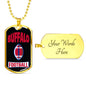 Buffalo Fan Necklace Dog Tag Stainless Steel or 18k Gold 24" Chain - Express Your Love Gifts