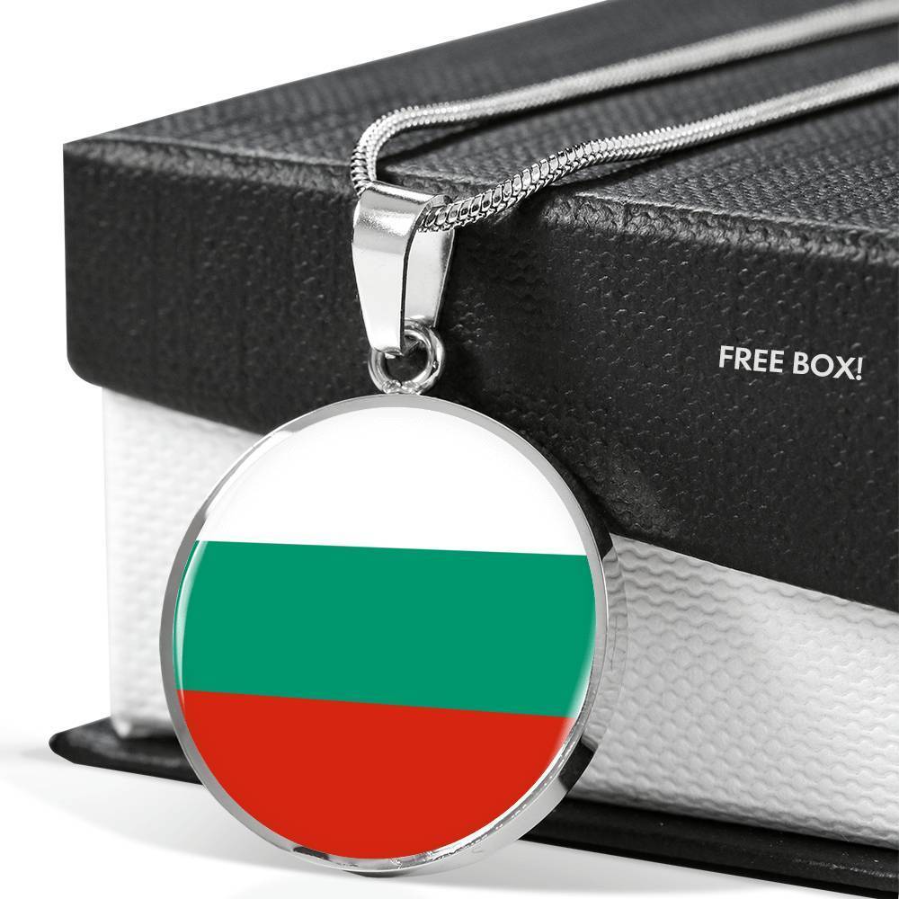Bulgaria Flag Necklace Bulgaria Flag Stainless Steel or 18k Gold 18-22" - Express Your Love Gifts
