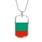 Bulgaria Flag Necklace Bulgaria Flag Stainless Steel or 18k Gold Dog Tag 24" - Express Your Love Gifts