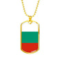 Bulgaria Flag Necklace Bulgaria Flag Stainless Steel or 18k Gold Dog Tag 24" - Express Your Love Gifts