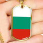 Bulgaria Flag Necklace Bulgaria Flag Stainless Steel or 18k Gold Dog Tag 24" - Express Your Love Gifts