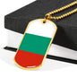 Bulgaria Flag Necklace Bulgaria Flag Stainless Steel or 18k Gold Dog Tag 24" - Express Your Love Gifts
