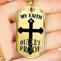 Bulletproof Faith Ephesians Necklace Stainless Steel or 18k Gold Dog Tag 24" Chain - Express Your Love Gifts