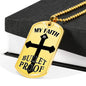 Bulletproof Faith Ephesians Necklace Stainless Steel or 18k Gold Dog Tag 24" Chain - Express Your Love Gifts