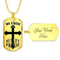 Bulletproof Faith Ephesians Necklace Stainless Steel or 18k Gold Dog Tag 24" Chain - Express Your Love Gifts