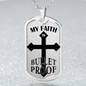 Bulletproof Faith Ephesians Necklace Stainless Steel or 18k Gold Dog Tag 24" Chain - Express Your Love Gifts
