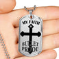 Bulletproof Faith Ephesians Necklace Stainless Steel or 18k Gold Dog Tag 24" Chain - Express Your Love Gifts